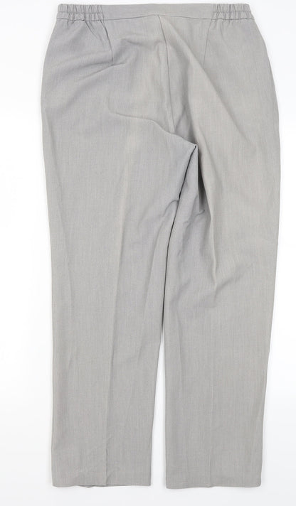 Just Elegance Womens Grey  Polyester Trousers  Size 14 L27 in Regular