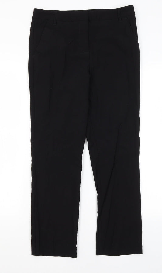 Womens UK Size 12 Papaya Regular Fit Dress Pants Black Trousers