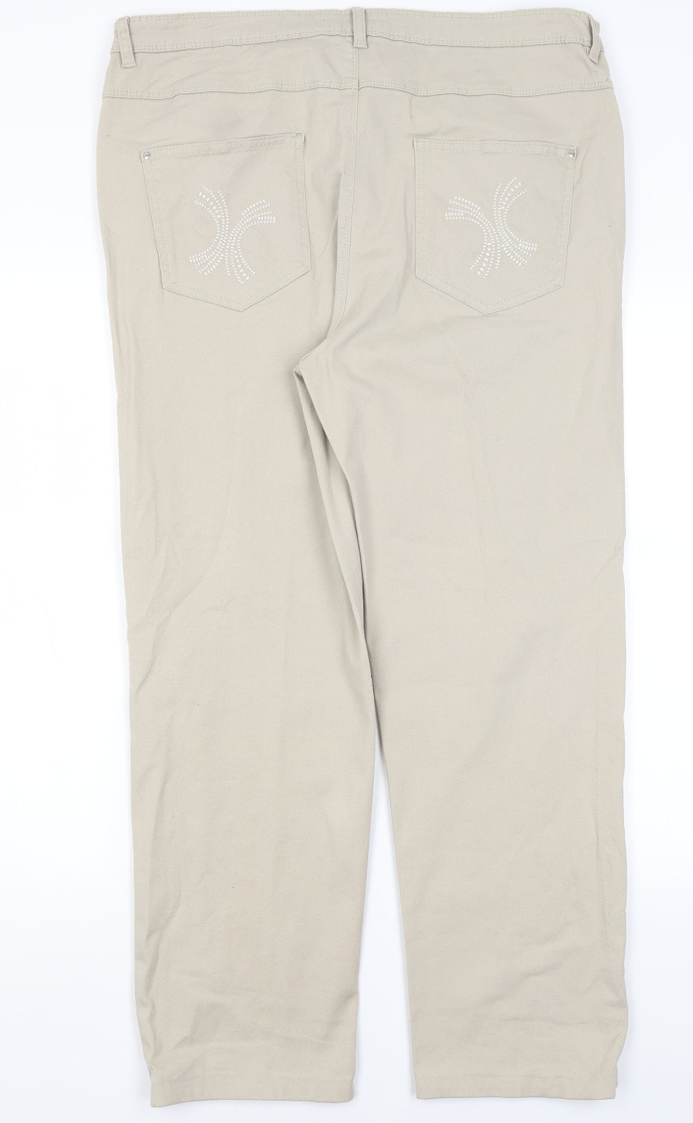 Womens UK Size 18 Alexara Regular Fit  Beige Trousers