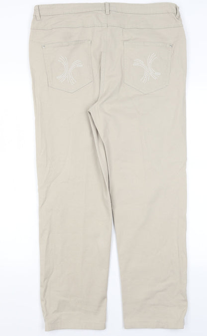 Womens UK Size 18 Alexara Regular Fit  Beige Trousers