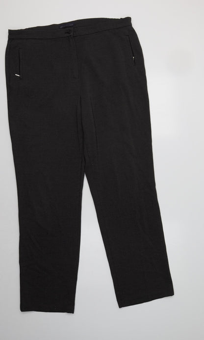 Womens UK Size 16 M&S Regular Fit Dress Pants Grey Trousers