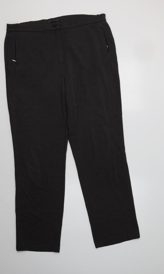 Womens UK Size 16 M&S Regular Fit Dress Pants Grey Trousers
