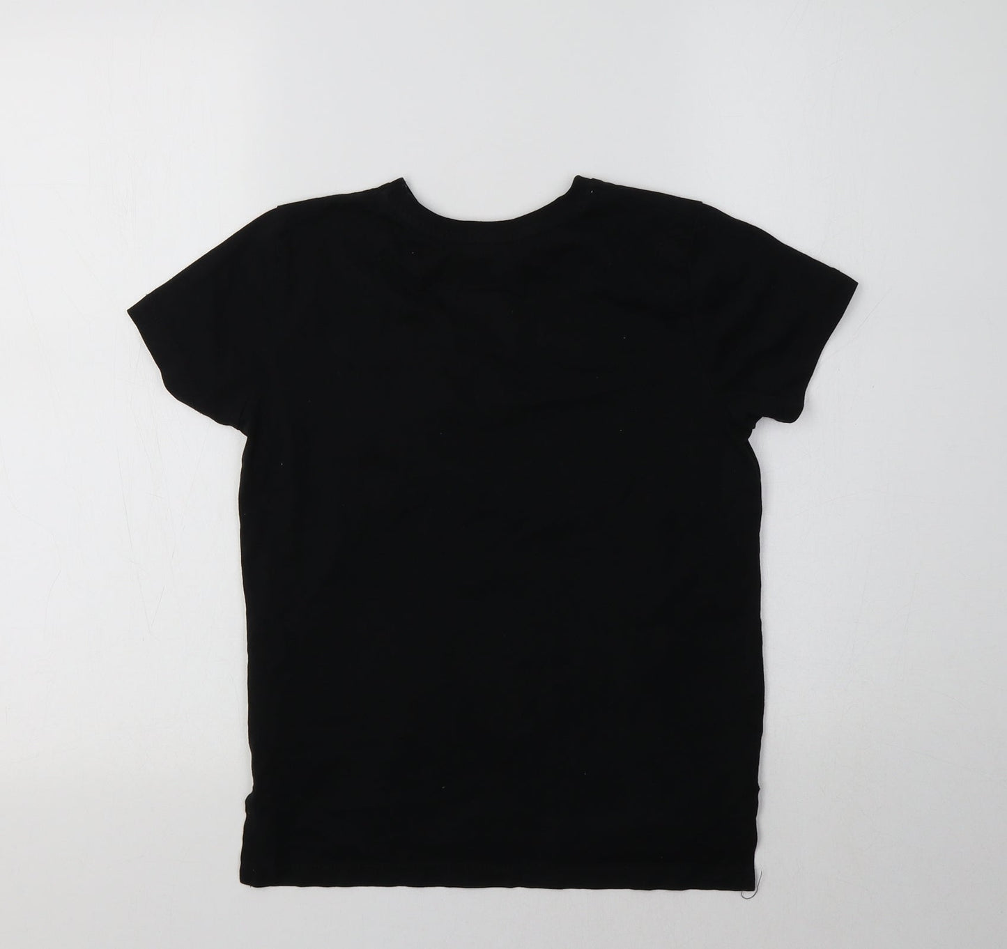 Primark Girls Black  Cotton Basic Polo Size 8-9 Years Crew Neck  - PlayStation