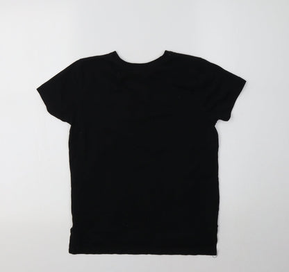 Primark Girls Black  Cotton Basic Polo Size 8-9 Years Crew Neck  - PlayStation