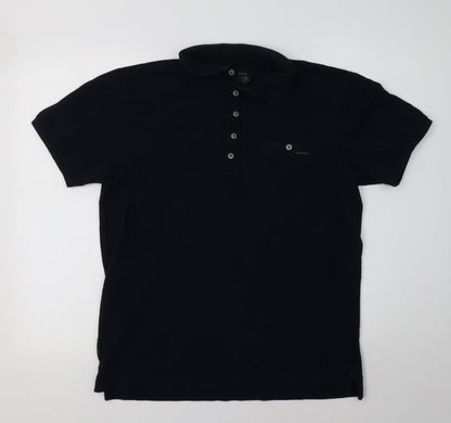 DNM Dissident Mens Blue  Cotton  Polo Size M Collared