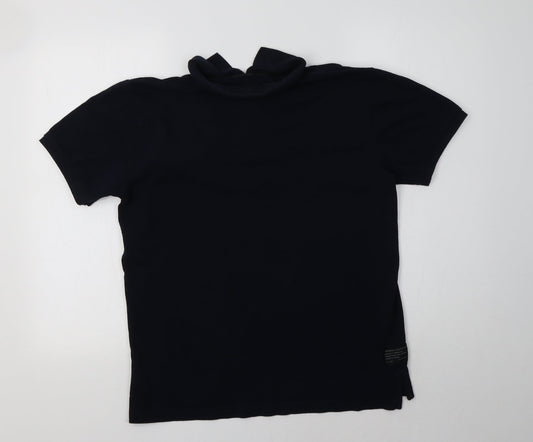 DNM Dissident Mens Blue  Cotton  Polo Size M Collared