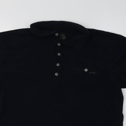DNM Dissident Mens Blue  Cotton  Polo Size M Collared