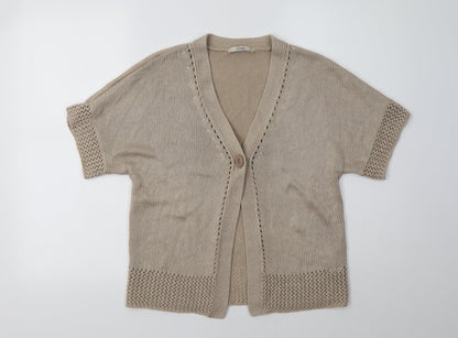 Womens UK Size 10 M&S Beige Cardigan Jumper