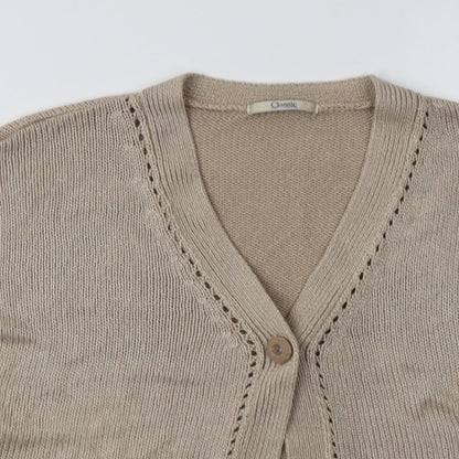 Womens UK Size 10 M&S Beige Cardigan Jumper