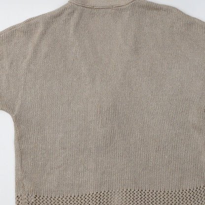 Womens UK Size 10 M&S Beige Cardigan Jumper
