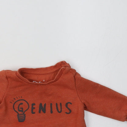 F&F Baby Orange  Cotton Pullover Jumper Size 0-3 Months