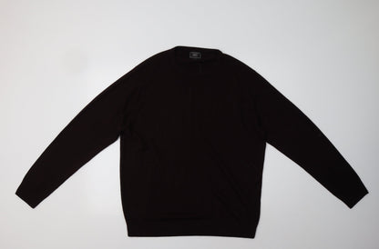 F&F Mens Purple Collared  Acrylic Pullover Jumper Size XL