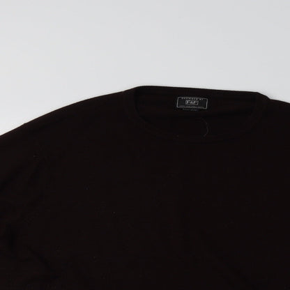 F&F Mens Purple Collared  Acrylic Pullover Jumper Size XL