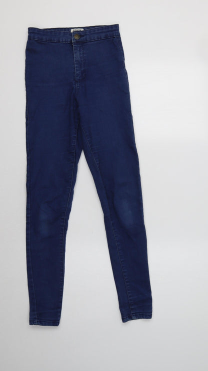 Miss Selfridge Womens Blue  Cotton Jegging Jeans Size 6 L29 in Regular