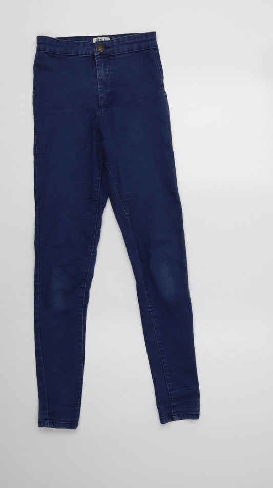 Miss Selfridge Womens Blue  Cotton Jegging Jeans Size 6 L29 in Regular