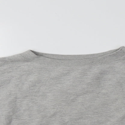 Miss Selfridge Womens Grey Striped Cotton Pullover Sweatshirt Size 8