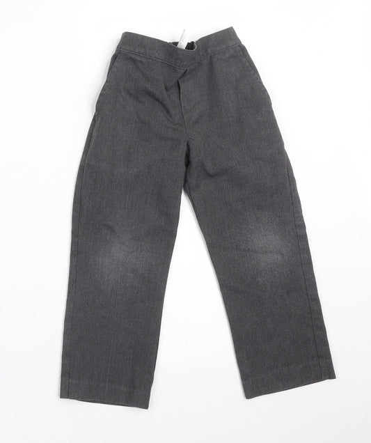 SCHOOLWEAR Boys Grey  Polyester Dress Pants Trousers Size 4 Years  Regular