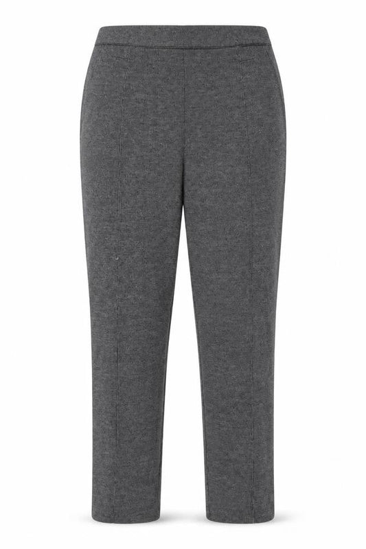 Front view of Marks & Spencer women’s black polyester trousers, size UK 14, 28-inch leg regular