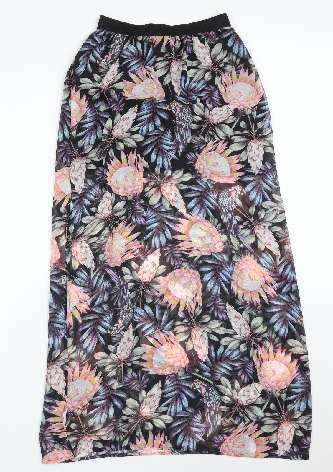 H&M Womens Multicoloured Floral Polyester Straight & Pencil Skirt Size 6