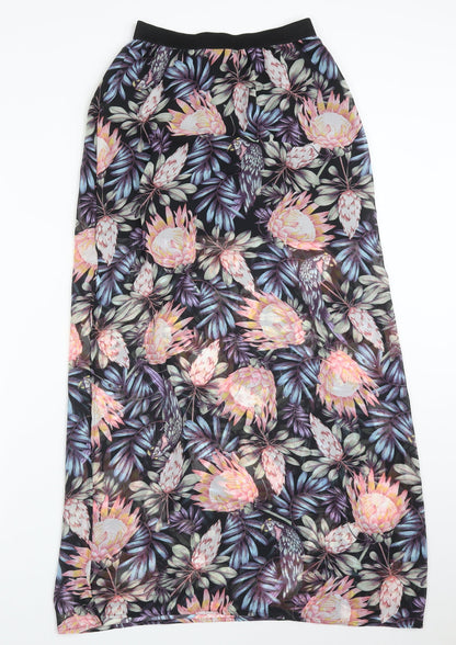 H&M Womens Multicoloured Floral Polyester Straight & Pencil Skirt Size 6