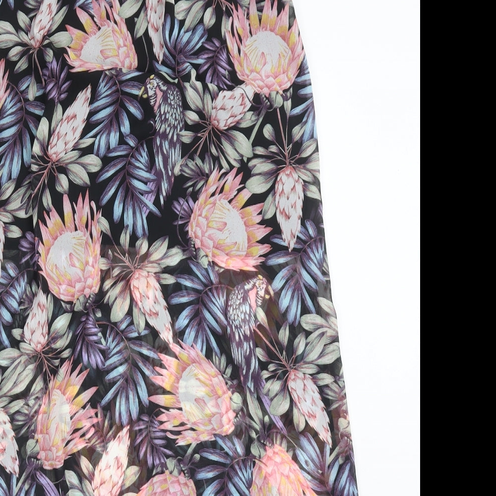 H&M Womens Multicoloured Floral Polyester Straight & Pencil Skirt Size 6