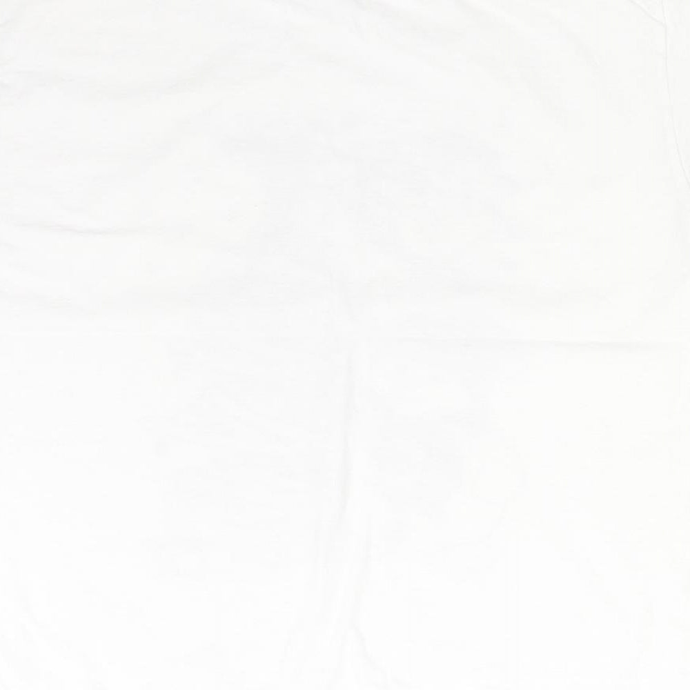 Fruit of the Loom Girls White  Cotton Basic T-Shirt Size 7-8 Years Round Neck  - CHRISTMAS