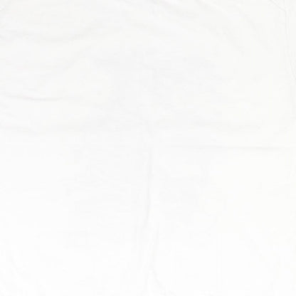 Fruit of the Loom Girls White  Cotton Basic T-Shirt Size 7-8 Years Round Neck  - CHRISTMAS