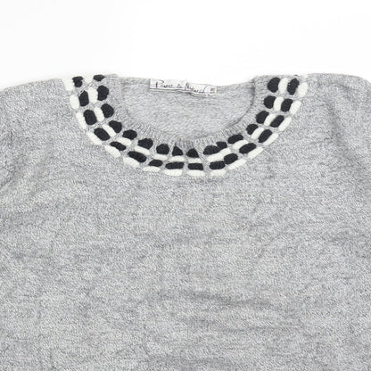 Womens UK Size M PURE & NATURAL Grey Basic T-Shirt
