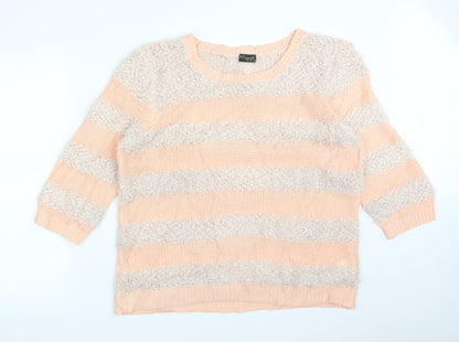 ORIGINALS Womens Multicoloured Striped Polyester Pullover Sweatshirt Size XL