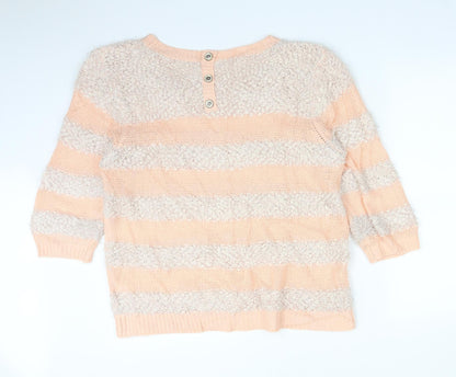 ORIGINALS Womens Multicoloured Striped Polyester Pullover Sweatshirt Size XL