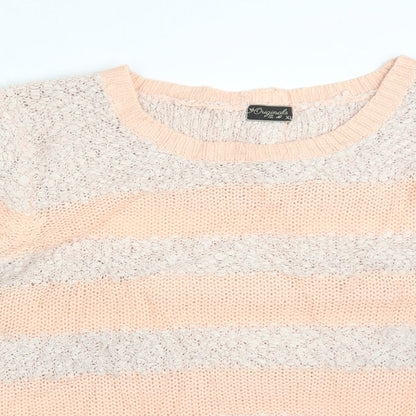 ORIGINALS Womens Multicoloured Striped Polyester Pullover Sweatshirt Size XL