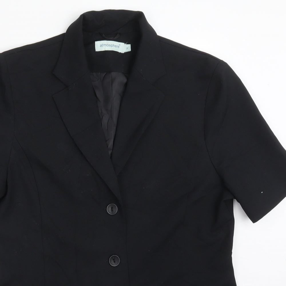 Atmosphere Womens Black  Polyester Jacket Suit Jacket Size 14
