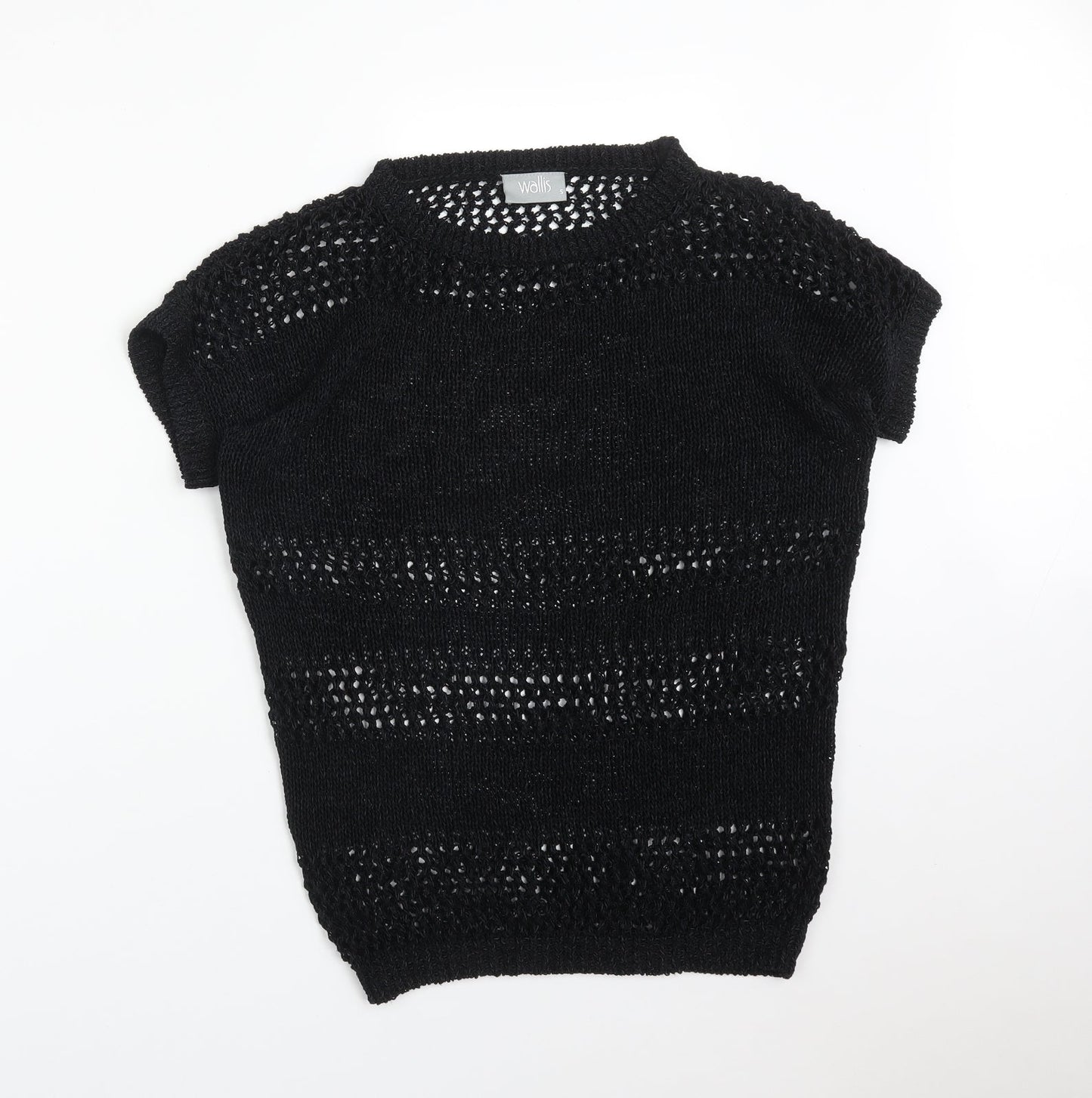 Womens UK Size S Wallis Black Basic T-Shirt