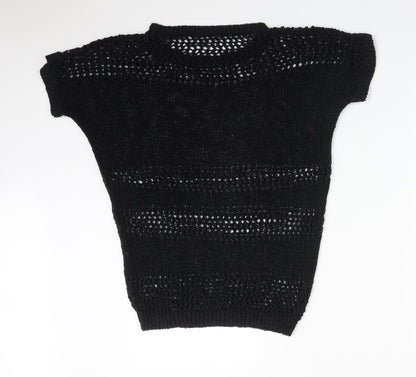 Womens UK Size S Wallis Black Basic T-Shirt