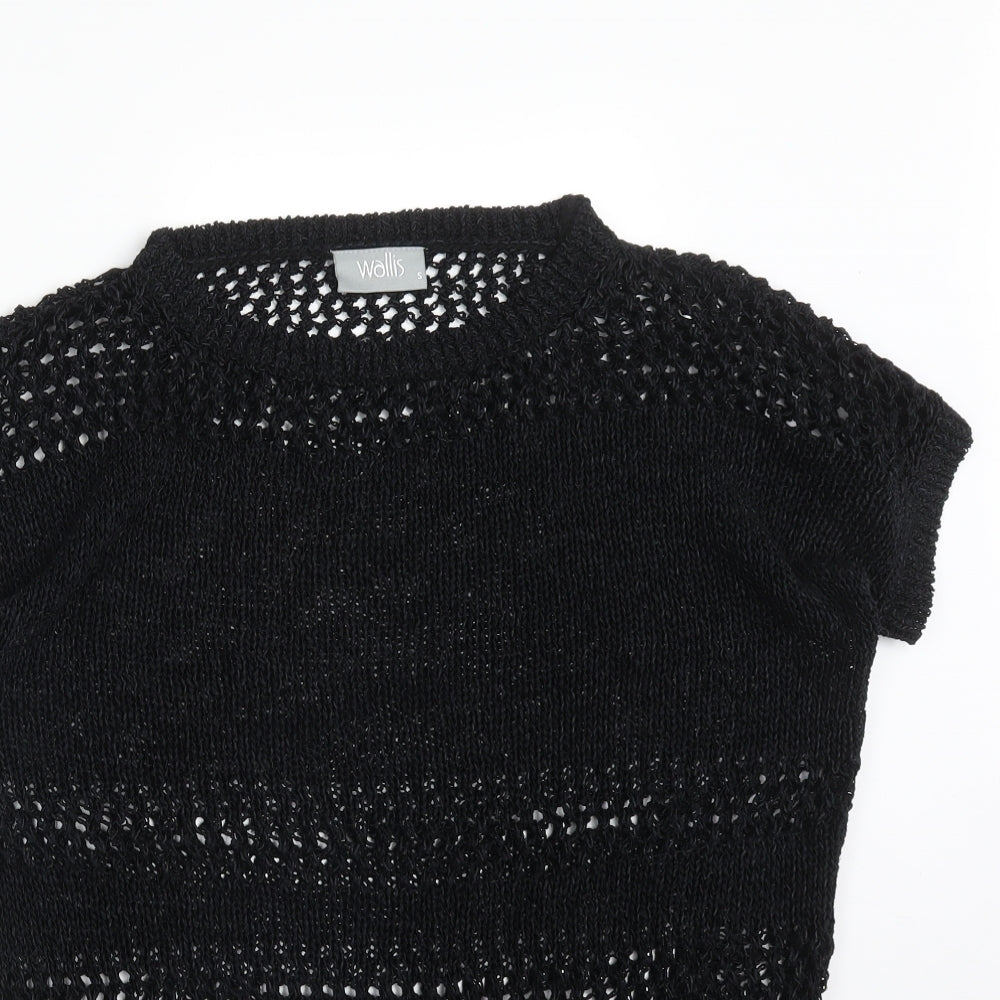Womens UK Size S Wallis Black Basic T-Shirt
