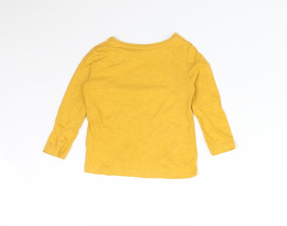 F&F Baby Yellow  Cotton Basic T-Shirt Size 12-18 Months Round Neck  - CHEESE FUN