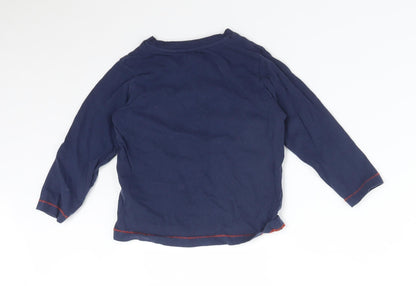 Nutmeg Boys Blue  Cotton Basic T-Shirt Size 2-3 Years Round Neck  - I DO MY OWN STUNTS