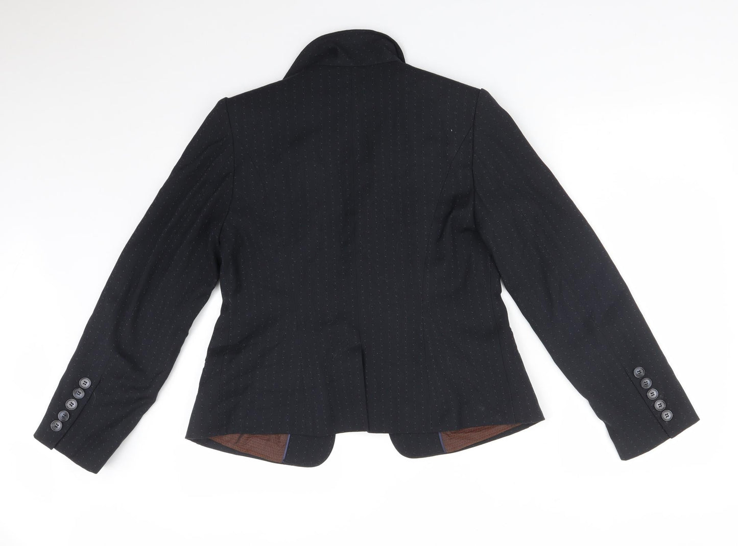 NEXT Womens Blue Striped Polyester Jacket Suit Jacket Size 12