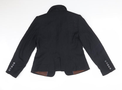 NEXT Womens Blue Striped Polyester Jacket Suit Jacket Size 12