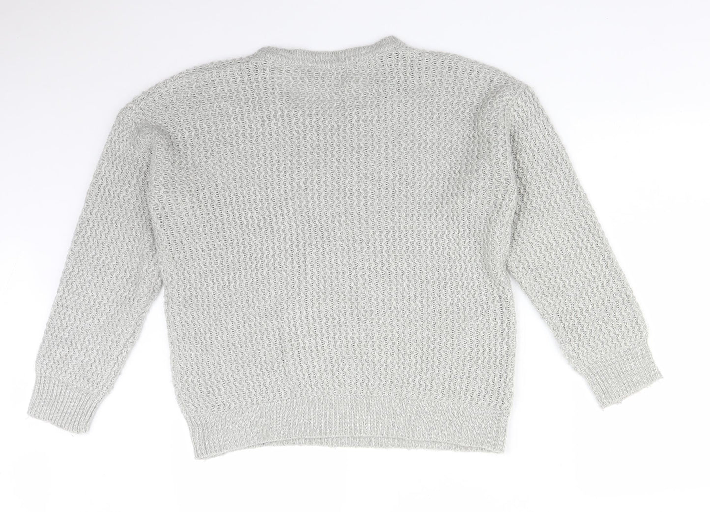 Atmosphere Womens Grey Striped Acrylic Pullover Sweatshirt Size 14