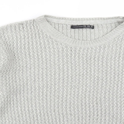 Atmosphere Womens Grey Striped Acrylic Pullover Sweatshirt Size 14