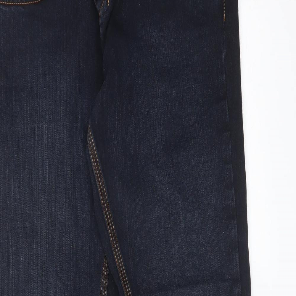 Topshop Womens Blue  Cotton Straight Jeans Size 28 L29 in Regular