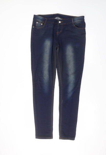 Womens UK Size 8 Preworn Regular Fit Skinny Blue Jeans
