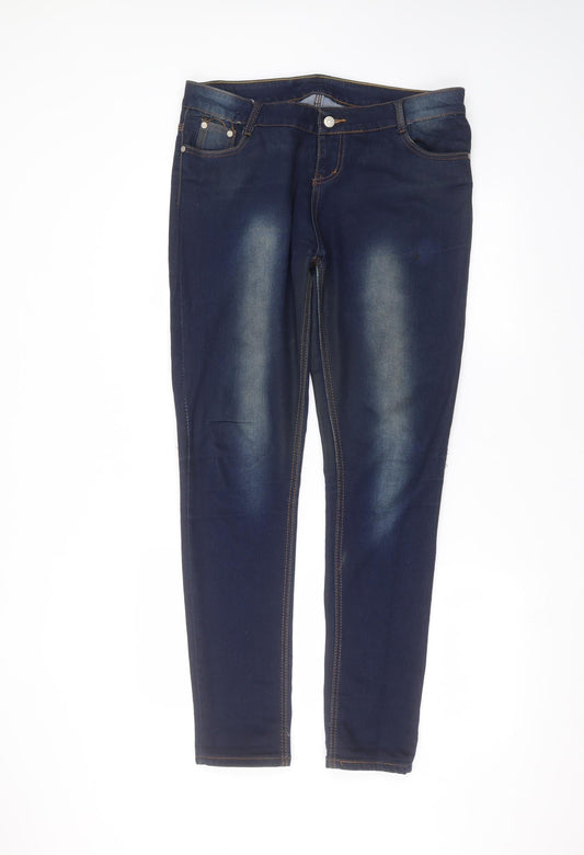 Womens UK Size 8 Preworn Regular Fit Skinny Blue Jeans
