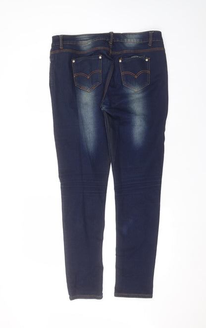 Womens UK Size 8 Preworn Regular Fit Skinny Blue Jeans