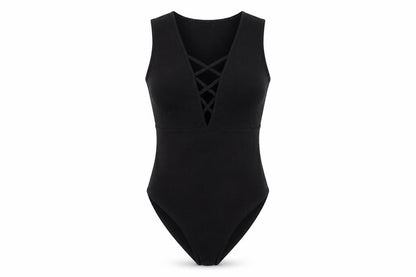 Womens UK Size 10 New Look One-Piece Black Bodysuit