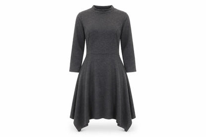 Monteau Womens Grey  Polyester A-Line  Size S Round Neck