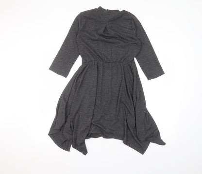 Monteau Womens Grey  Polyester A-Line  Size S Round Neck