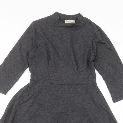 Monteau Womens Grey  Polyester A-Line  Size S Round Neck