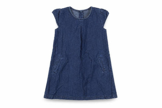 Matalan Girls Blue  Cotton A-Line  Size 3-4 Years Round Neck